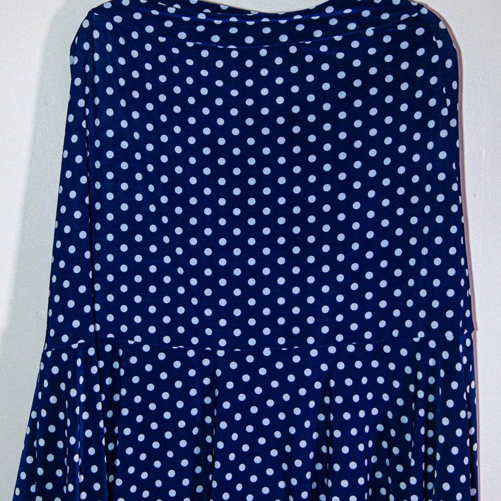 Blue and White polka dot skirt